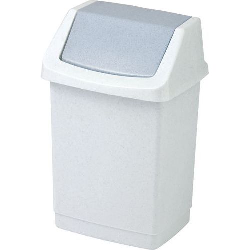 Plastový odpadkový koš Simple, objem 50 l, bílý/šedý