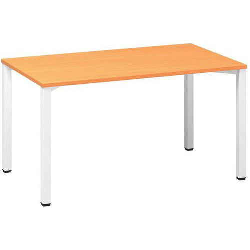 Kancelářský stůl Alfa 200, 140 x 80 x 74,2 cm, rovné provedení, dezén buk Bavaria, RAL9010