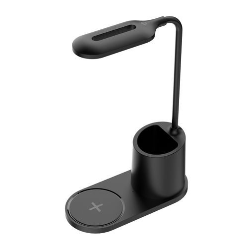 LED stolní lampa Platinet 3W, bezdrátové nabíjení, černá