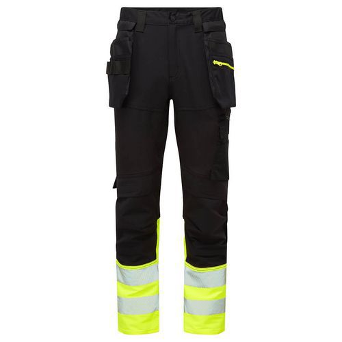 DX4 Hi-Vis kalhoty Craft 1. třídy s odnímatelným pouzdrem, černá/žlutá, krátké, vel.33 DX4 Hi-Vis kalhoty Craft 1. třídy s odnímatelným pouzdrem, černá/žlutá, krátké, vel.33