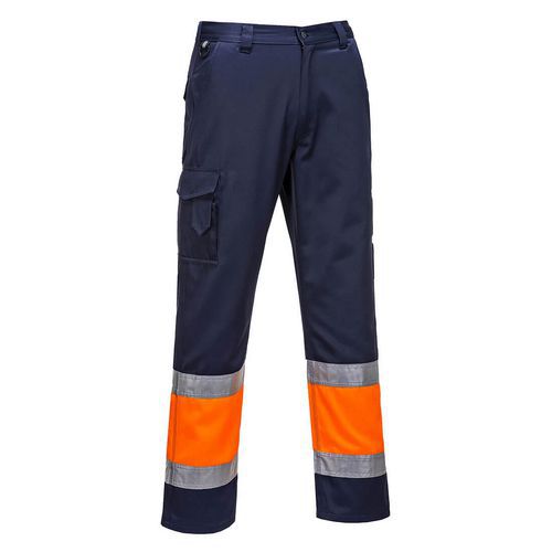 Hi-Vis lehké dvoubarevné Combat kalhoty, modrá/oranžová, krátké, vel.XXL Hi-Vis lehké dvoubarevné Combat kalhoty, modrá/oranžová, krátké, vel.XXL