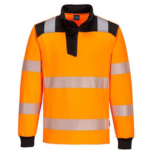PW3 Hi-Vis 1/4 mikina se zipem, černá/oranžová, vel.XXXL PW3 Hi-Vis 1/4 mikina se zipem, černá/oranžová, vel.XXXL