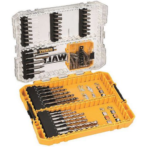 Sada vrtáků a bitů Toughcase DeWALT, na beton a kov, 63 ks Sada vrtáků a bitů Toughcase DeWALT, na beton a kov, 63 ks
