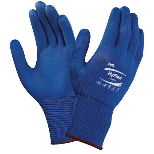Nylonové rukavice Ansell HyFlex® 11-818 polomáčené v nitrilu, 12 párů, vel. 8