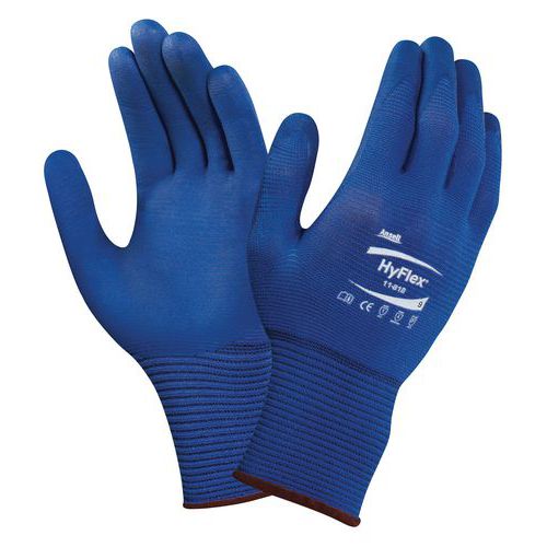 Nylonové rukavice Ansell HyFlex® 11-818 polomáčené v nitrilu, 12 párů, vel. 7