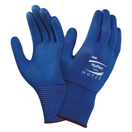 Nylonové rukavice Ansell HyFlex® 11-818 polomáčené v nitrilu, 12 párů, vel. 9