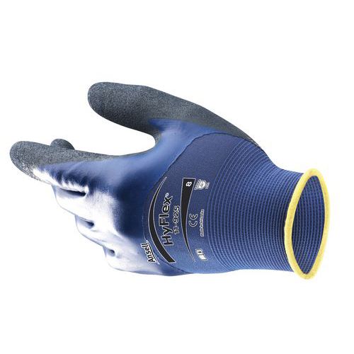 Nylonové rukavice Ansell HyFlex® 11-925 polomáčené v nitrilu, vel. 9