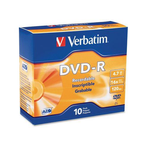 Verbatim DVD-R 4,7 GB 16x, AZO, slim box, 10 ks