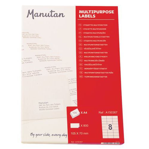 Samolepící etikety Manutan Expert, 10,5 x 7 cm