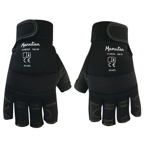 Polyesterové rukavice Manutan Expert, černé, vel. 10