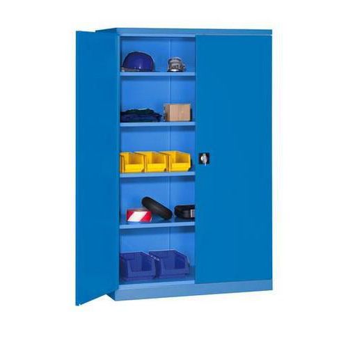 Kovová dílenská skříň, 199 x 120 x 60 cm, modrá