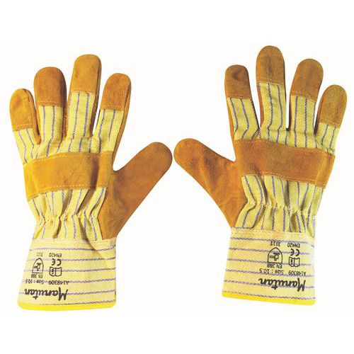 Kožené rukavice Manutan Expert, žluté, vel. 10