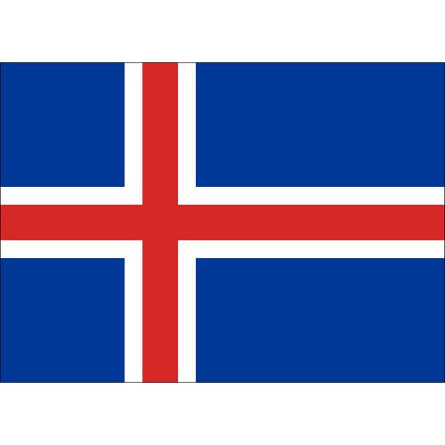 Státní vlajka, s karabinou, 150 x 100 cm, Island