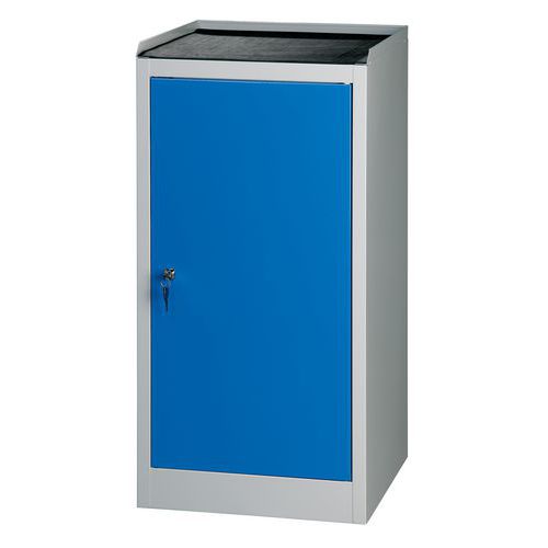 Dílenská skříň na nářadí, 2 police, 103 x 50 x 50 cm, šedá/modrá