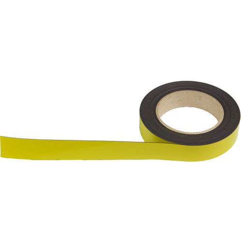 Magnetická páska na regály Manutan Expert, 10 m, žlutá, š??řka 25 mm