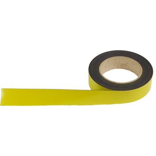 Magnetická páska na regály Manutan Expert, 10 m, žlutá, šířka 30 mm