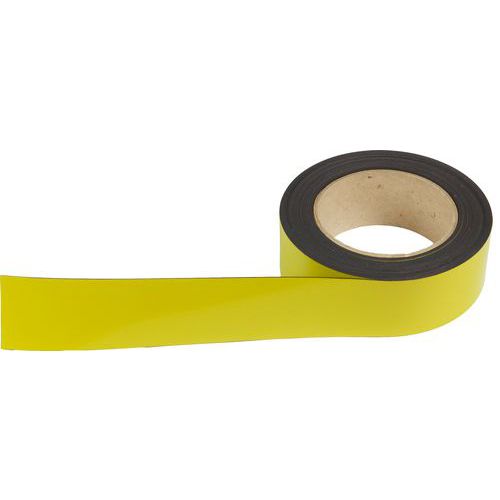 Magnetická páska na regály Manutan Expert, 10 m, žlutá, šířka 40 mm