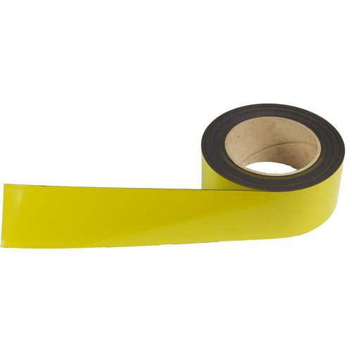 Magnetická páska na regály Manutan Expert, 10 m, žlutá, šířka 50 mm