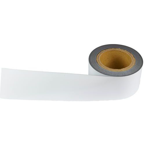 Magnetická páska na regály Manutan Expert, 10 m, bílá, šířka 70 mm