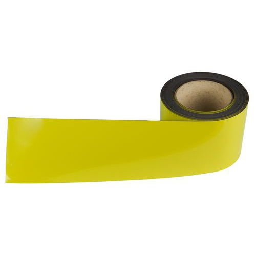 Magnetická páska na regály Manutan Expert, 10 m, žlutá, šířka 90 mm