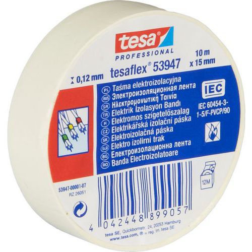 Elektroizolační PVC páska Tesa, šířka 15 mm, bílá