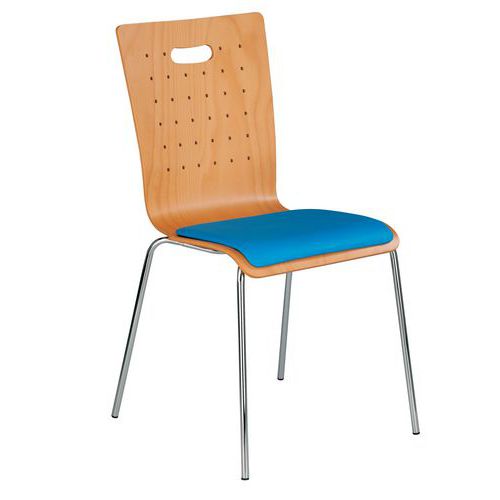 Dřevěná jídelní židle Tulip, modrá