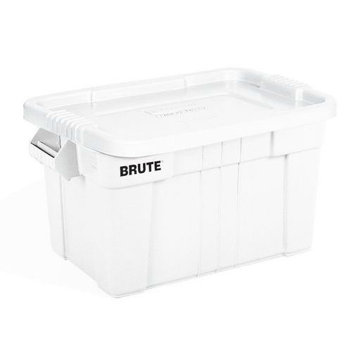 Plastový odolný úložný box Brute s víkem, bílý, 75 l