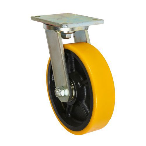 Polyuretanová transportní kola s přírubou, průměr 125 - 200 mm, otočná, valivá ložiska