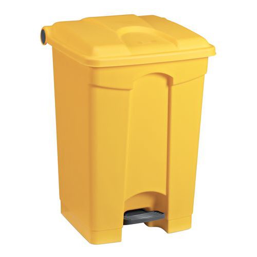 Plastový odpadkový koš Manutan Expert, objem 70 l, žlutý