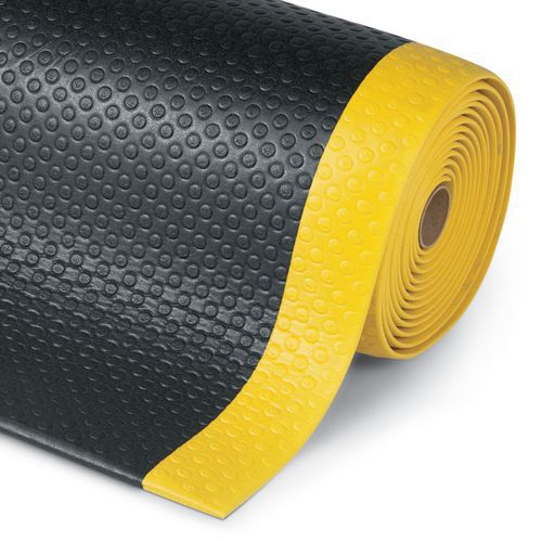 Protiúnavová průmyslová rohož s bublinkovým povrchem, šířka 60 cm, metrážová, černá/žlutá