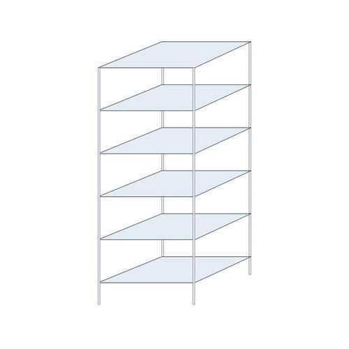 Kovový regál Hathor, oboustranný, základní, 200 x 75 x 60 cm, 1 400 kg, 6 polic, pozink