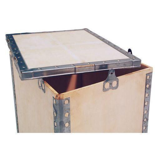 Dřevěný přepravní box s víkem, 80 x 80 x 120 cm