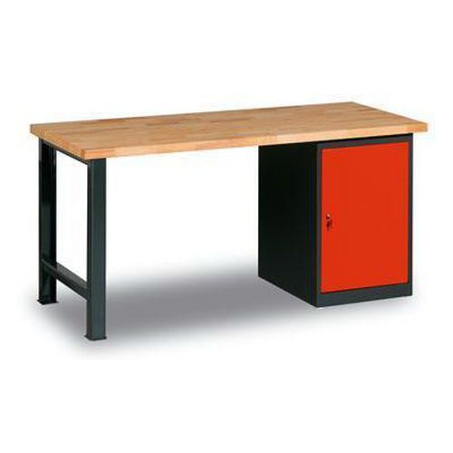 Dílenský stůl Weld se skříňkou 80 cm, 84 x 120 x 68,5 cm, antracit