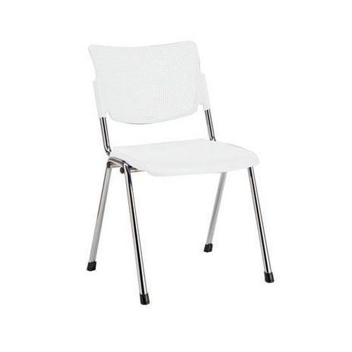 Plastová jídelní židle MIA Chrom, bílá