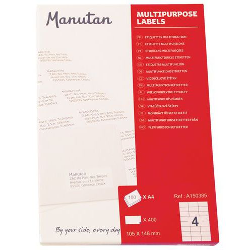 Samolepící etikety Manutan Expert, 14,8 x 10,5 cm
