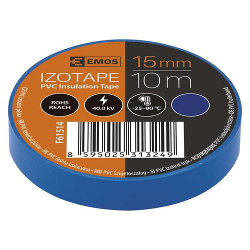 Elektroizolační PVC páska Emos, šířka 15 mm, 10 ks, modrá