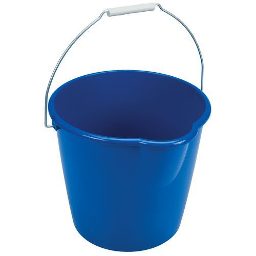 Plastový kbelík Manutan Expert s výlevkou, 12 l, modrý