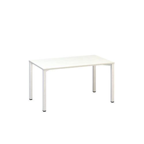 Kancelářský stůl Alfa 200, 140 x 80 x 74,2 cm, rovné provedení, dezén bílá, RAL9010