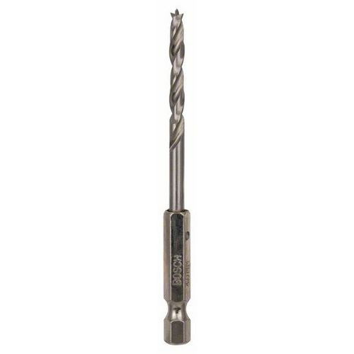 Bosch - Spirálový vrták do dřeva s šestihrannou stopkou 1/4' 4 x 43 x 88 mm, 5 BAL