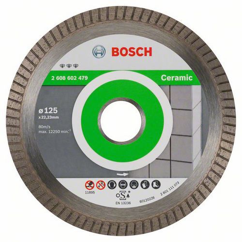 Bosch - Diamantový řezný kotouč Best for Ceramic Extra-Clean Turbo 125 x 22,23 x 1,4 x 7 mm