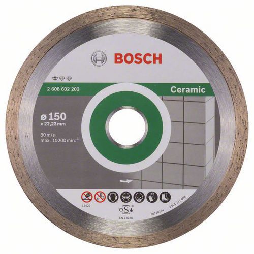 Bosch - Diamantový řezný kotouč Standard for Ceramic 150 x 22,23 x 1,6 x 7 mm