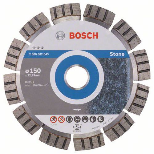 Bosch - Diamantový řezný kotouč Best for Stone 150 x 22,23 x 2,4 x 12 mm
