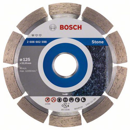 Bosch - Diamantový řezný kotouč Standard for Stone 125 x 22,23 x 1,6 x 10 mm
