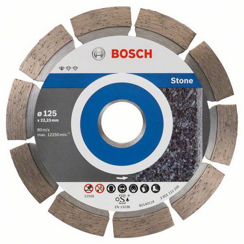 Bosch - Diamantový řezný kotouč Standard for Stone 125 x 22,23 x 1,6 x 10 mm, 10ks