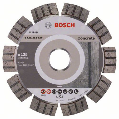 Bosch - Diamantový řezný kotouč Best for Concrete 125 x 22,23 x 2,2 x 12 mm