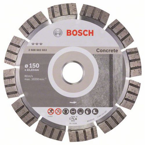 Bosch - Diamantový řezný kotouč Best for Concrete 150 x 22,23 x 2,4 x 12 mm