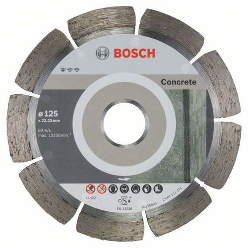Bosch - Diamantový řezný kotouč Standard for Concrete 125 x 22,23 x 1,6 x 10 mm, 10ks