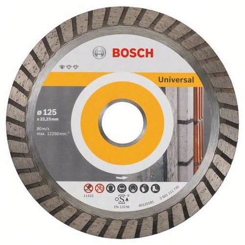 Bosch - Diamantový řezný kotouč Standard for Universal Turbo 125 x 22,23 x 2 x 10 mm, 10ks