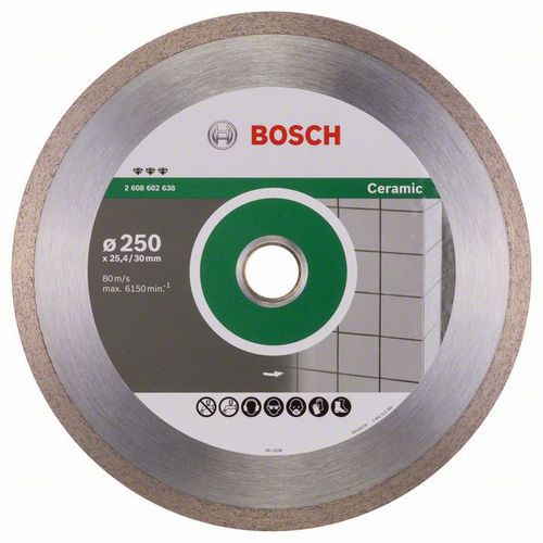 Bosch - Diamantový řezný kotouč Best for Ceramic 250 x 30/25,40 x 2,4 x 10 mm
