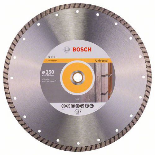 Bosch - Diamantový řezný kotouč Standard for Universal Turbo 350 x 20/25,40 x 3 x 10 mm